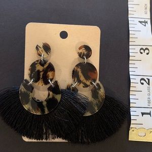 New animal print fringe earrings
